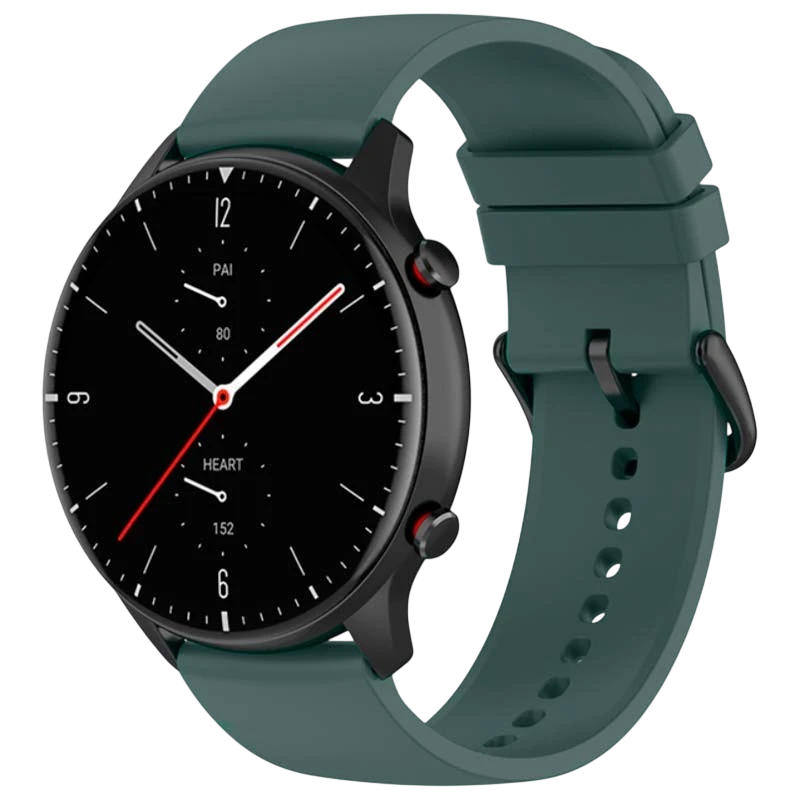 Correa de silicona Universal 22mm Verde Oscuro para Smartwatch Xiaomi/Amazfit/Samsung/Huawei/Realme/Ticwatch