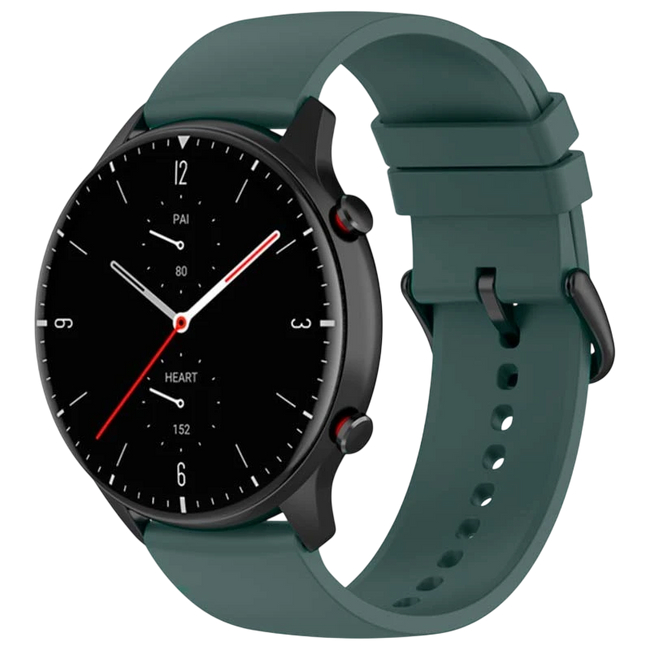 Correa de silicona Universal 22mm Verde Oscuro para Smartwatch Xiaomi/Amazfit/Samsung/Huawei/Realme/Ticwatch Hover Image