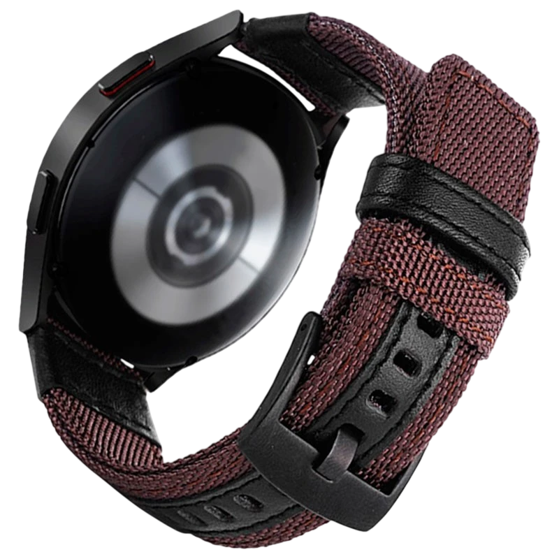 Correa Universal Nailon Ajustable 22mm Café para Smartwatch Xiaomi/Amazfit/Samsung/Huawei/Realme/Ticwatch