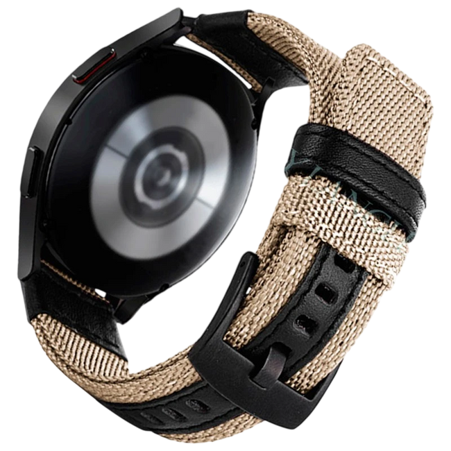 Correa Universal Nailon Ajustable 20mm Caqui para Smartwatch Xiaomi/Amazfit/Samsung/Huawei/Realme/Ticwatch Hover Image