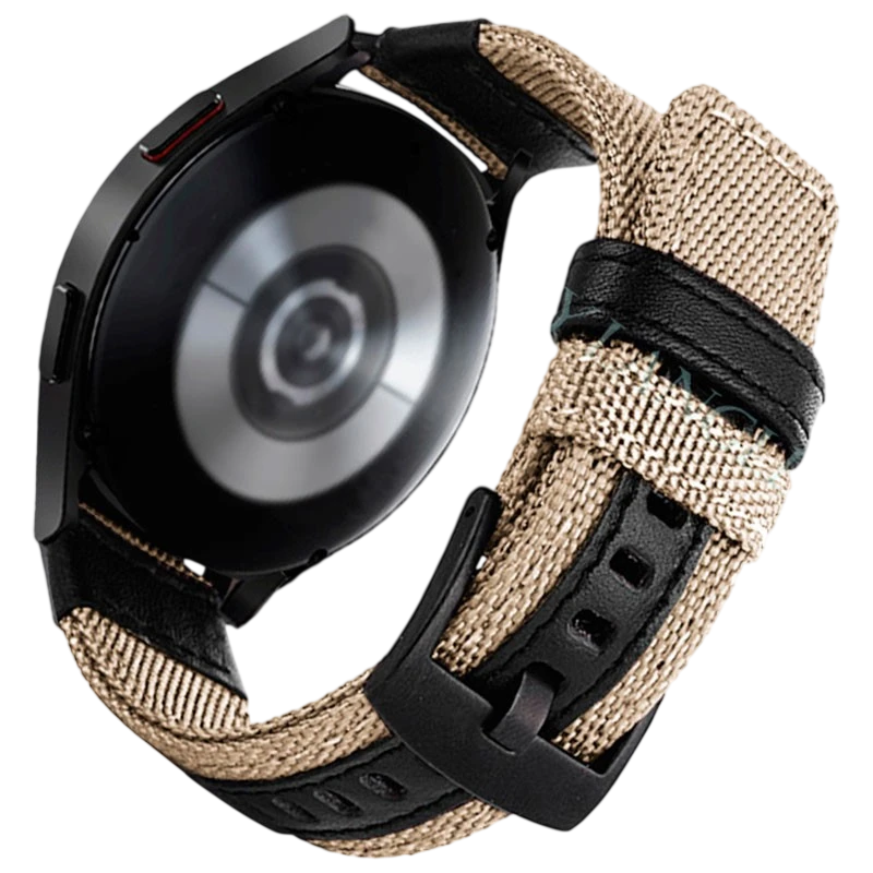 Correa Universal Nailon Ajustable 22mm Caqui para Smartwatch Xiaomi/Amazfit/Samsung/Huawei/Realme/Ticwatch
