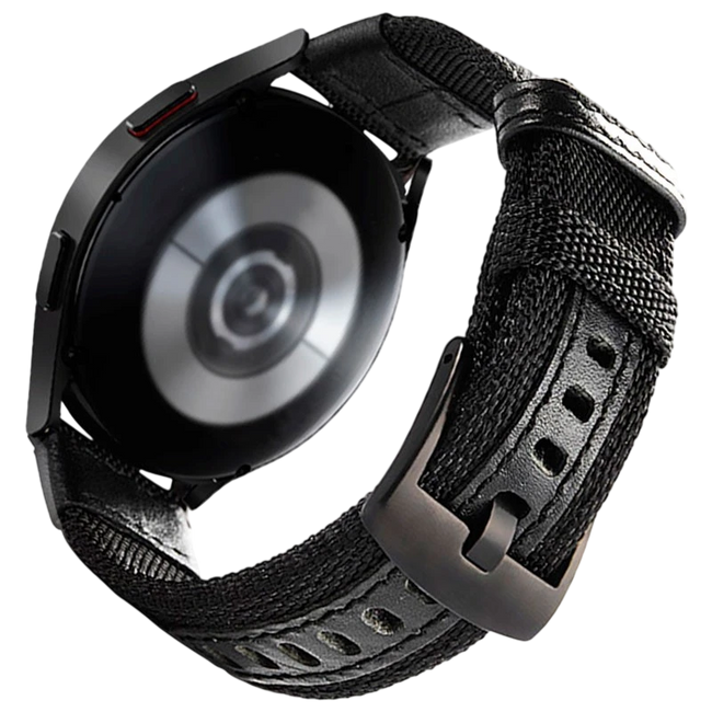 Correa Universal Nailon Ajustable 20mm Negra para Smartwatch Xiaomi/Amazfit/Samsung/Huawei/Realme/Ticwatch Hover Image