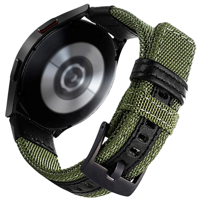 Correa Universal Nailon Ajustable 20mm Verde para Smartwatch Xiaomi/Amazfit/Samsung/Huawei/Realme/Ticwatch Hover Image