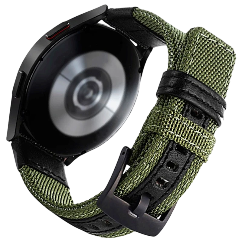 Correa Universal Nailon Ajustable 22mm Verde para Smartwatch Xiaomi/Amazfit/Samsung/Huawei/Realme/Ticwatch