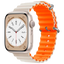 Correa Apple Watch 42/44/45/49mm Wave Blanco Estrella+Naranja
