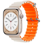 Correa Apple Watch 42/44/45/49mm Wave Blanco Estrella+Naranja