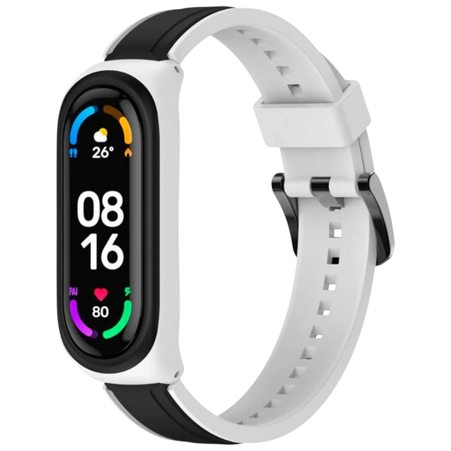Correa Xiaomi Mi Smart Band 6 / Mi Band 5 / Amazfit Band 5 Dual Color Blanco+Negro Hover Image