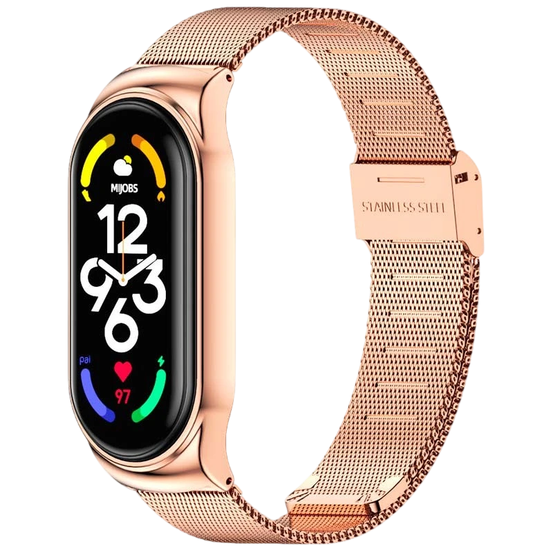 Correa Xiaomi Smart Band 7 Milanesa Clip Dorado Rosa