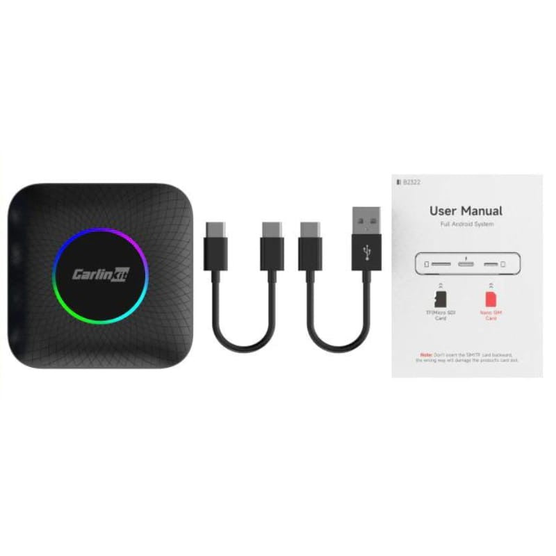 Adaptador Inalámbrico Carlinkit CPC200-TBOX LED 8GB/128GB 4G LTE - Internet AI Box - Compatible con CarPlay y Android Auto