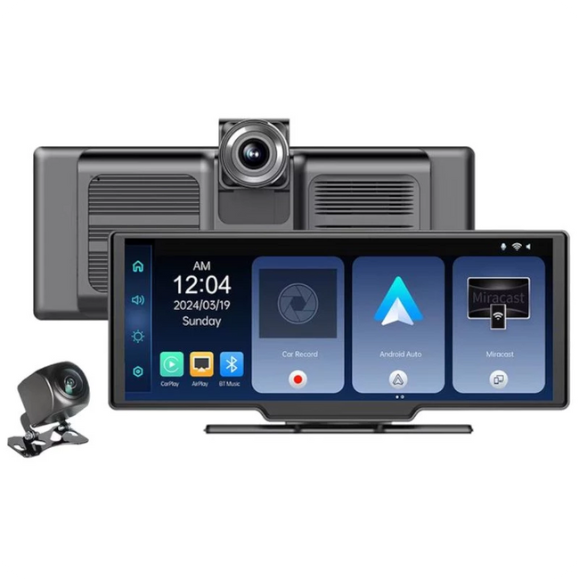 Dash Cam SD102602 Pantalla táctil universal 10.26 pulgadas Inalámbrico Carplay / Android Auto con cámara trasera Hover Image