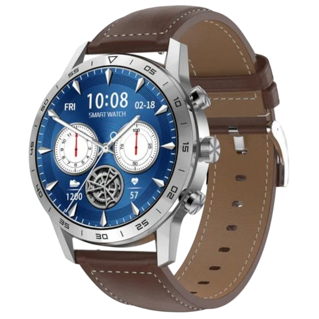DT NO.1 DT70+ Correa Cuero Plata - Reloj inteligente Hover Image