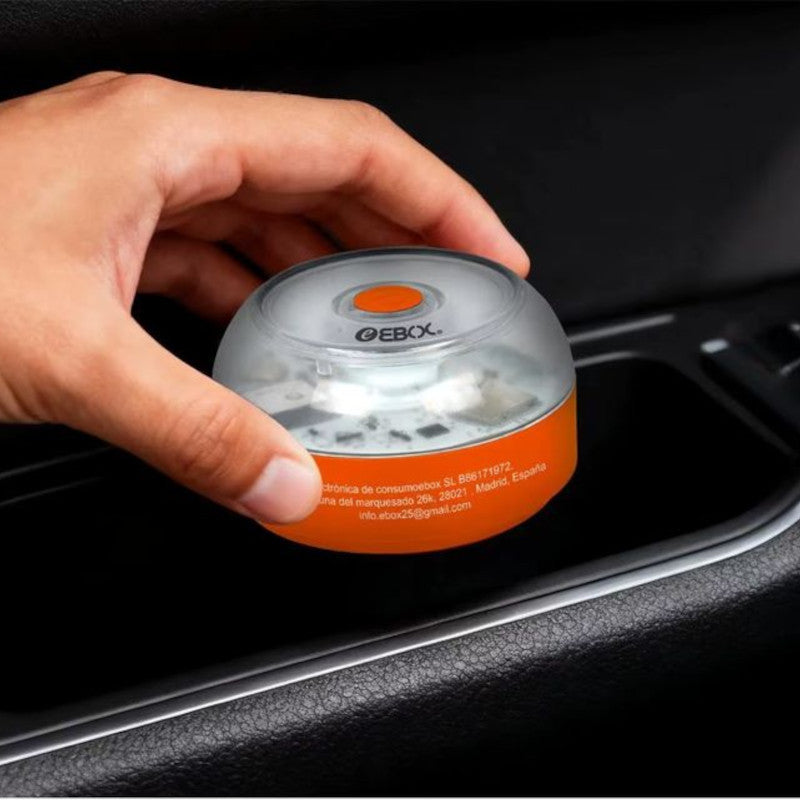 EBOX V16 Homologada DGT 3.0 con Geolocalización Conectada - Baliza de Emergencia para coche
