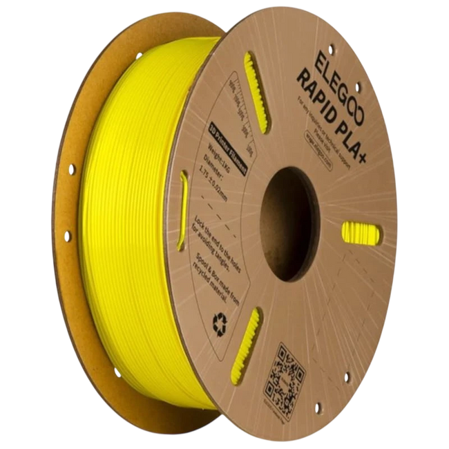 Filamento ELEGOO Rapid PLA + (PLUS) Amarillo - 1.75mm - Impresión de alta velocidad hasta 600mm/s - Bobina de 1kg Hover Image