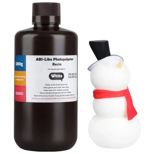 ELEGOO Resina ABS Color Blanco Para Impresoras 3D de Resina LCD - 1KG Hover Image