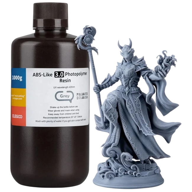 ELEGOO Resina ABS V3.0 Gris Para Impresoras 3D de Resina LCD - 1KG Hover Image