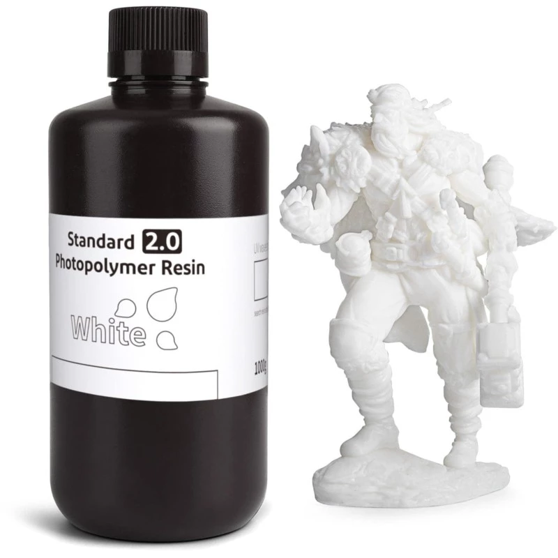 ELEGOO Resina Estándar v2.0 Color Blanco Para Impresoras 3D de Resina LCD - 1KG