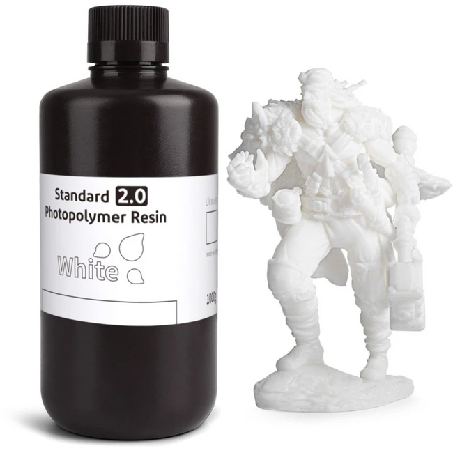 ELEGOO Resina Estándar v2.0 Color Blanco Para Impresoras 3D de Resina LCD - 1KG Hover Image