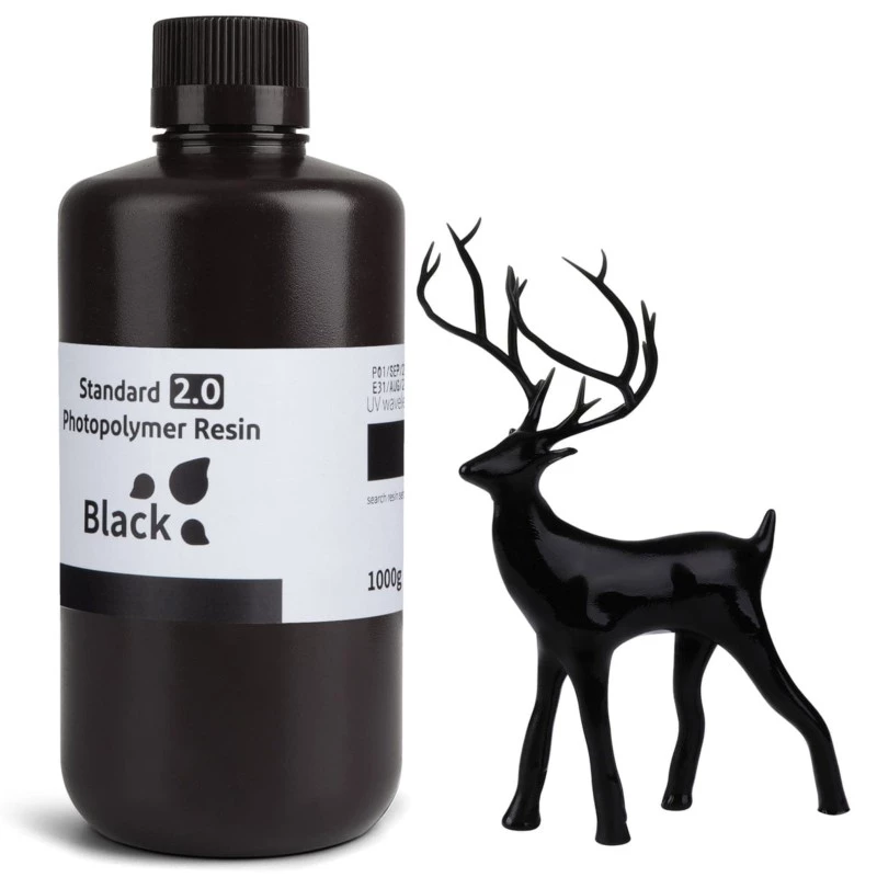 ELEGOO Resina Estándar v2.0 Color Negro Para Impresoras 3D de Resina LCD - 1KG