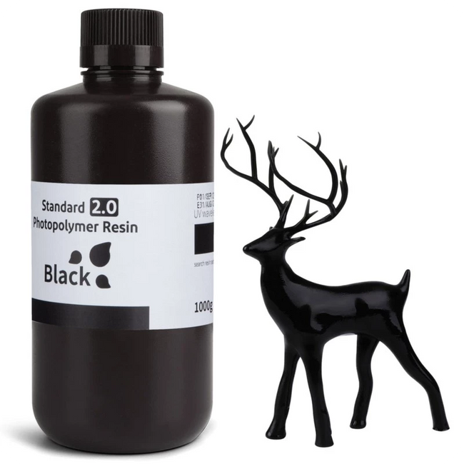 ELEGOO Resina Estándar v2.0 Color Negro Para Impresoras 3D de Resina LCD - 1KG Hover Image