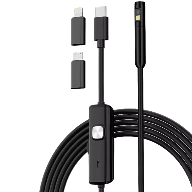 Endoscopio 8mm Dual Lens (Lightning/USB-C/MicroUSB)  Hard Cable  3.5 m Hover Image