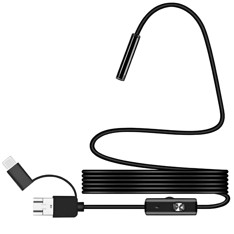 Endoscopio Digital 8mm Auto Focus 5MP (USB-A/MicroUSB/Type-C)  Soft Cable  3.5 m