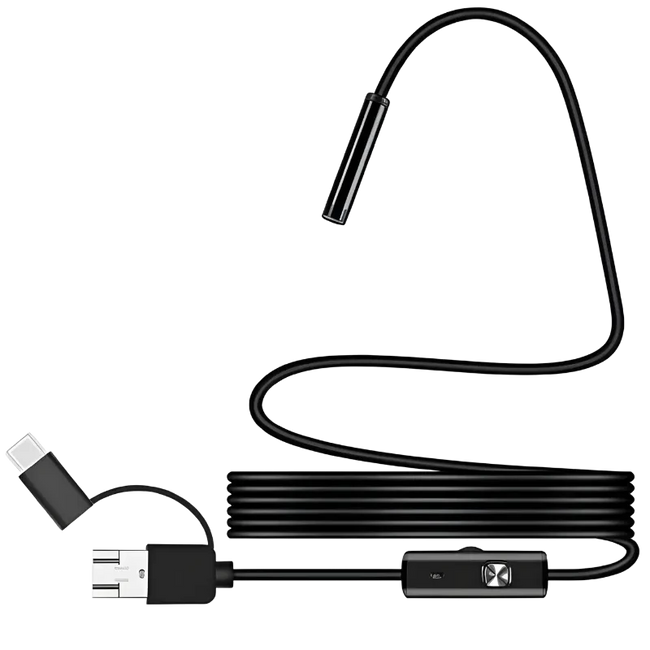 Endoscopio Digital 8mm Auto Focus 5MP (USB-A/MicroUSB/Type-C)  Hard Cable  5 m Hover Image