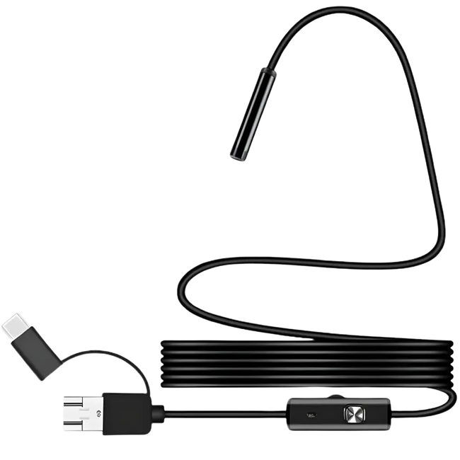 Endoscopio Digital 8mm Gran angular 1080p (USB-A/MicroUSB/Type-C) Cable flexible  3.5 m Hover Image