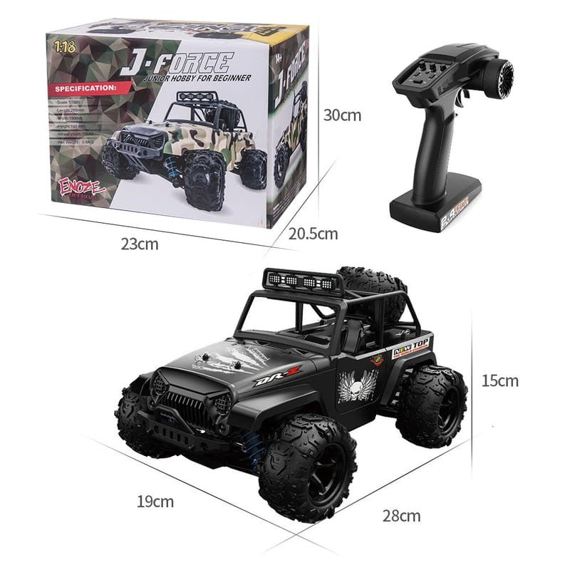 Enoze 9304E 1/18 4WD J-Force Monster Truck - Coche RC Eléctrico