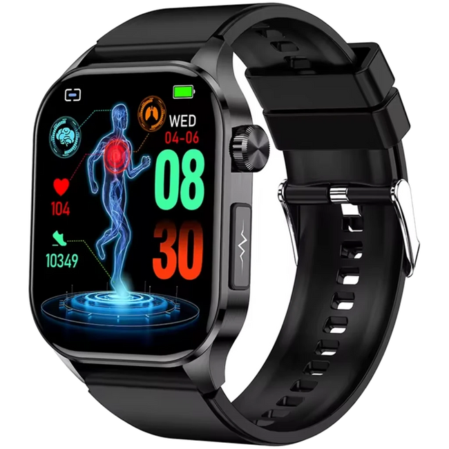 ET580 Smartwatch 2.04" AMOLED 10 días IP67 Negro Correa de Silicona Hover Image