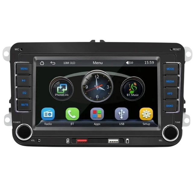 F9070C Bluetooth/Carplay/USB Negro 2 DIN Hover Image