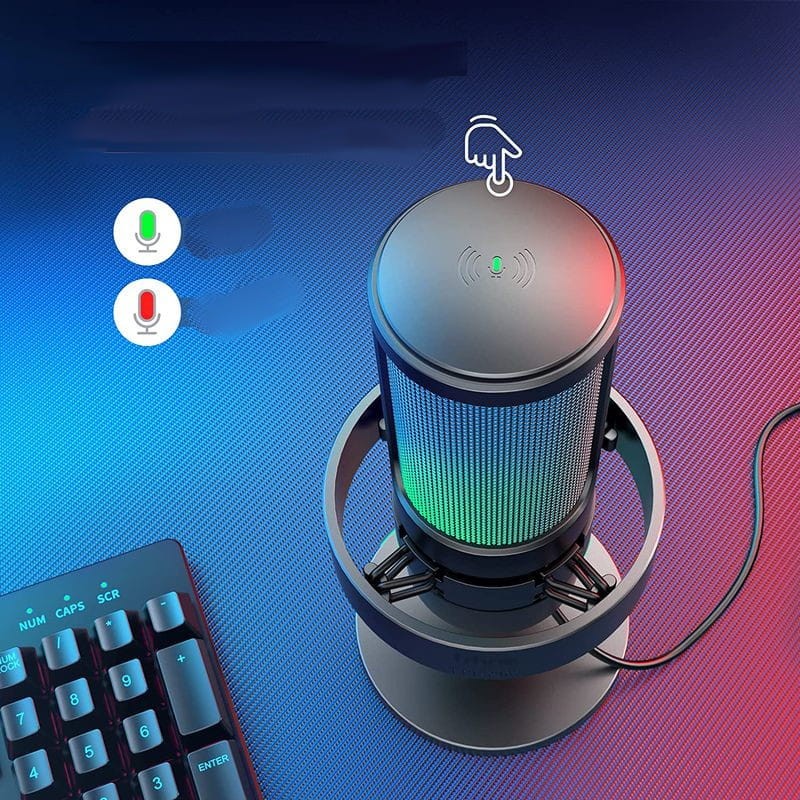 Fifine AmpliGame A8 RGB Micrófono USB Tipo C para Grabación y Transmisión en PC