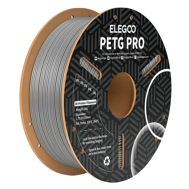ELEGOO PETG Pro Gris para Impresoras 3D FDM - Filamento 1.75mm Bobina de 1kg Hover Image