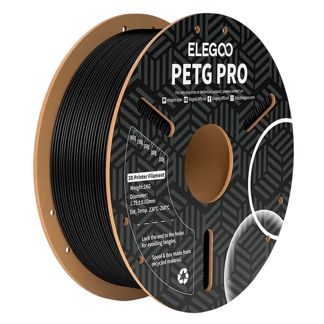 ELEGOO PETG Pro Negro para Impresoras 3D FDM - Filamento 1.75mm Bobina de 1kg Hover Image