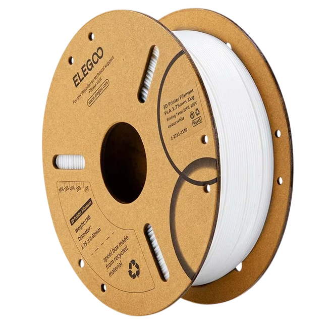 ELEGOO PLA Blanco para Impresoras 3D FDM - Filamento 1.75mm Bobina de 1kg Hover Image