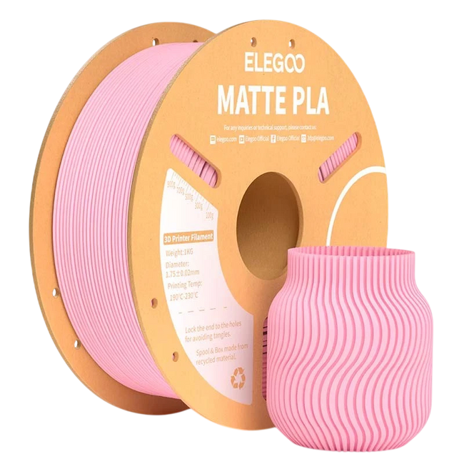 ELEGOO PLA MATTE Rosa Mate para Impresoras 3D FDM - Filamento 1.75mm Bobina de 1kg Hover Image
