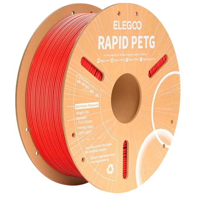 ELEGOO Rapid PETG Rojo para Impresoras 3D FDM - Filamento 1.75mm Bobina de 1kg Hover Image