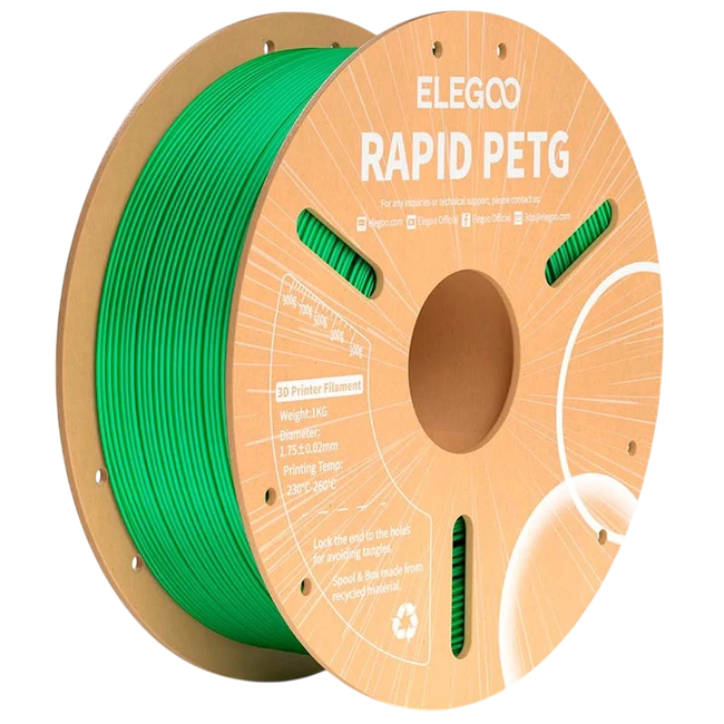 ELEGOO Rapid PETG Verde para Impresoras 3D FDM - Filamento 1.75mm Bobina de 1kg Hover Image