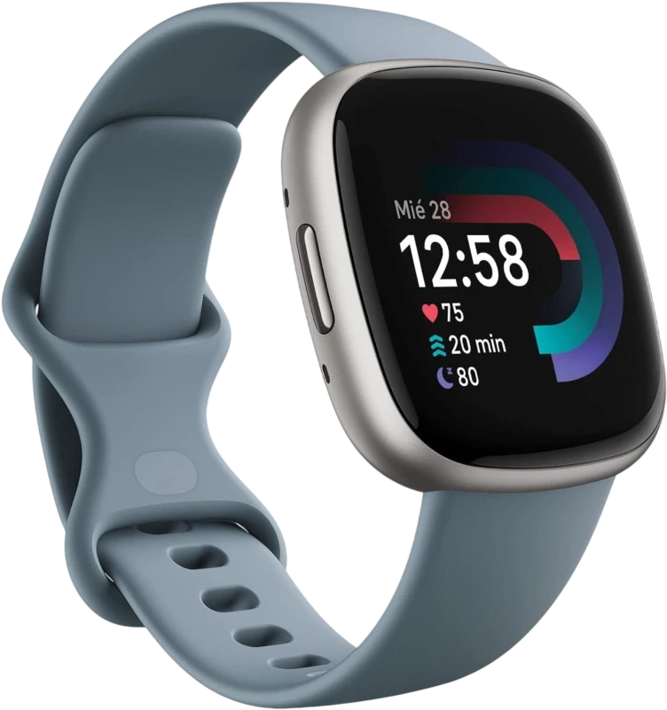 Fitbit Versa 4 Platino - Reloj inteligente con GPS