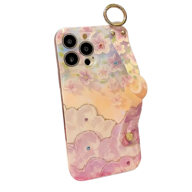 Funda Aurora Floral y Mariposas con Pulsera iPhone 16 Hover Image