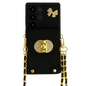 Funda Cartera Cadenas Colgantes Coquette Samsung Galaxy A56, Negro