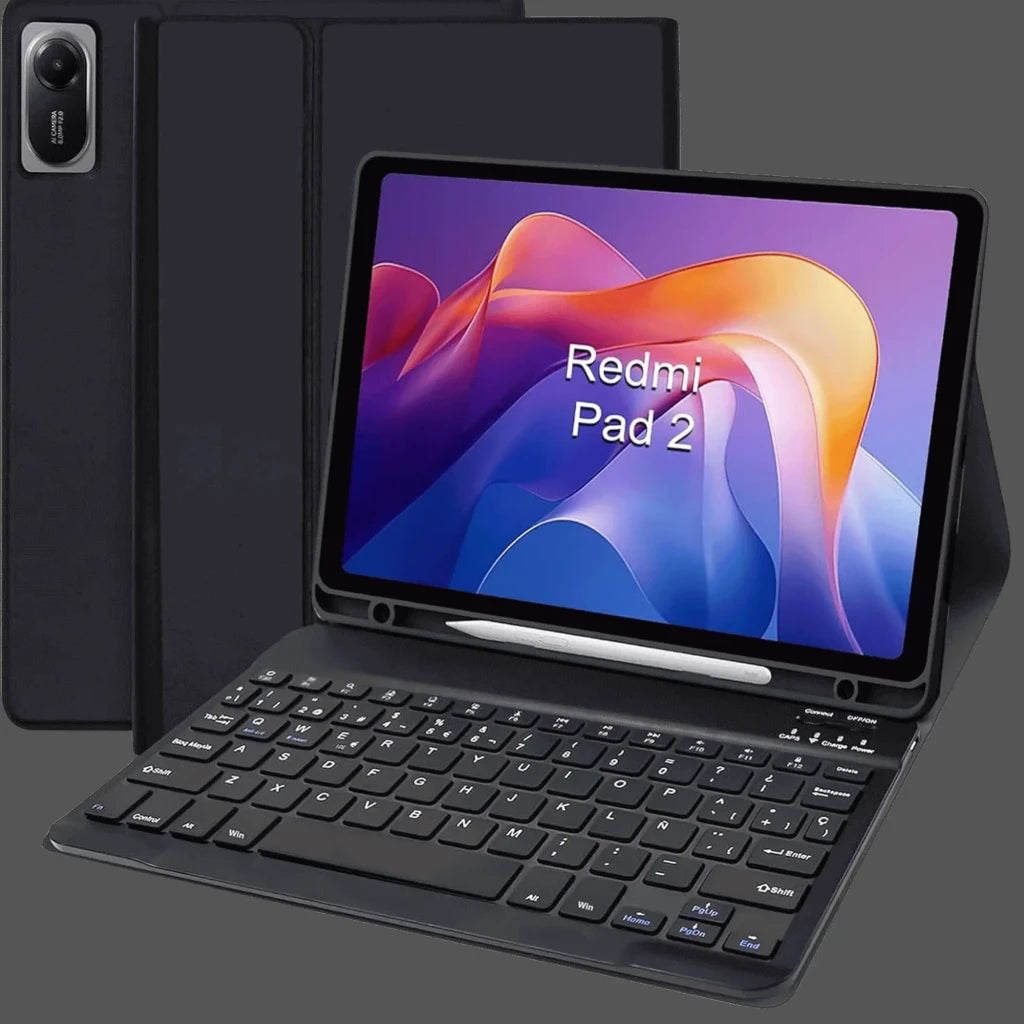 Funda con Teclado Espaol para Redmi Pad 2 9.7" Negro