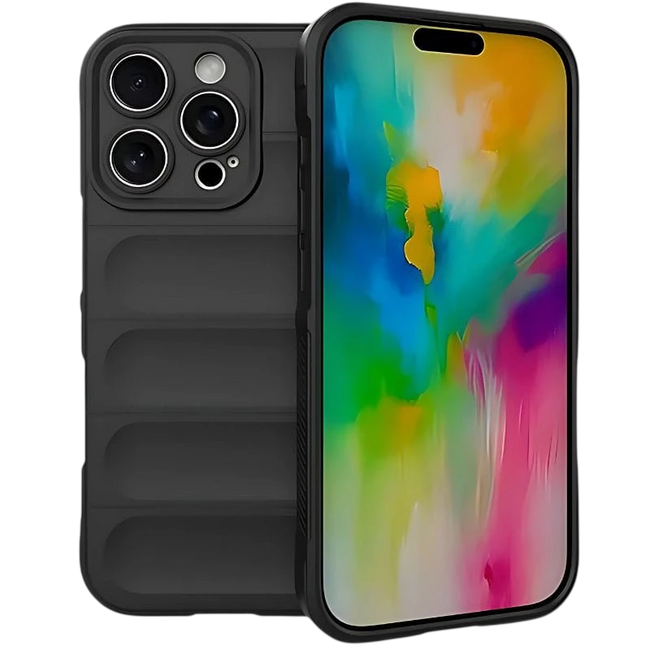 Funda de silicona Wave iPhone 16 Pro Max Negro Hover Image