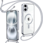 Funda Magnética con colgante para iPhone 16 Plata