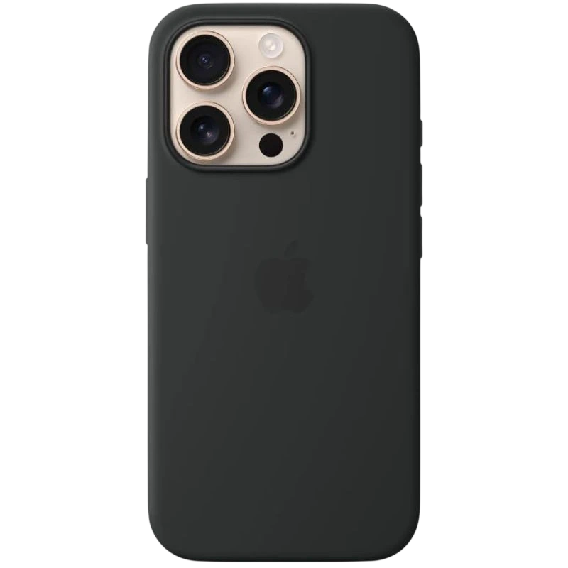 Funda de silicona con Magsafe para iPhone 16 Pro, Negro