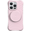 Funda magnética de silicona ondulada con soporte MagSafe iPhone 16 Pro Max Rosa