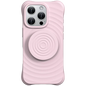 Funda magnética de silicona ondulada con soporte MagSafe iPhone 16 Pro Max Rosa