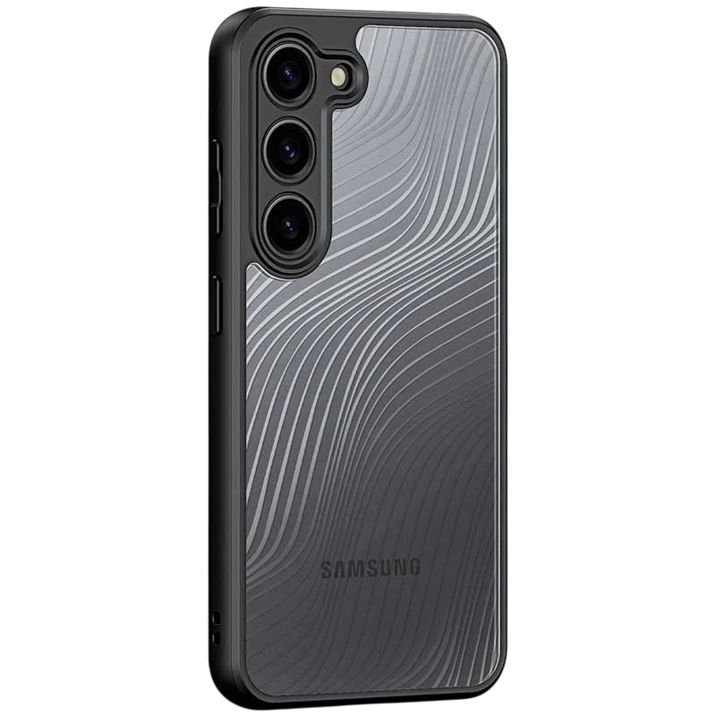 Funda rígida Anti-Scratch Shell Samsung Galaxy S23 Negro+Transparente