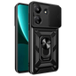 Funda Armadura Militar para Xiaomi Redmi 13C / Poco C65 / Poco M6 5G con Protección de Cámara, Soporte Metálico y Anillo Negro