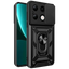 Funda Armadura Militar para Xiaomi Redmi Note 13 4G con Protección de Cámara, Soporte Metálico y Anillo Negro