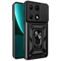 Funda Armadura Militar para Xiaomi Redmi Note 13 Pro 4G / Poco M6 Pro 4G con Protección de Cámara, Soporte Metálico y Anillo Negro
